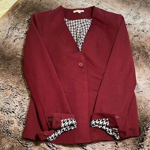 41 Hawthorn - Long Burgundy Blazer with Silky Lining